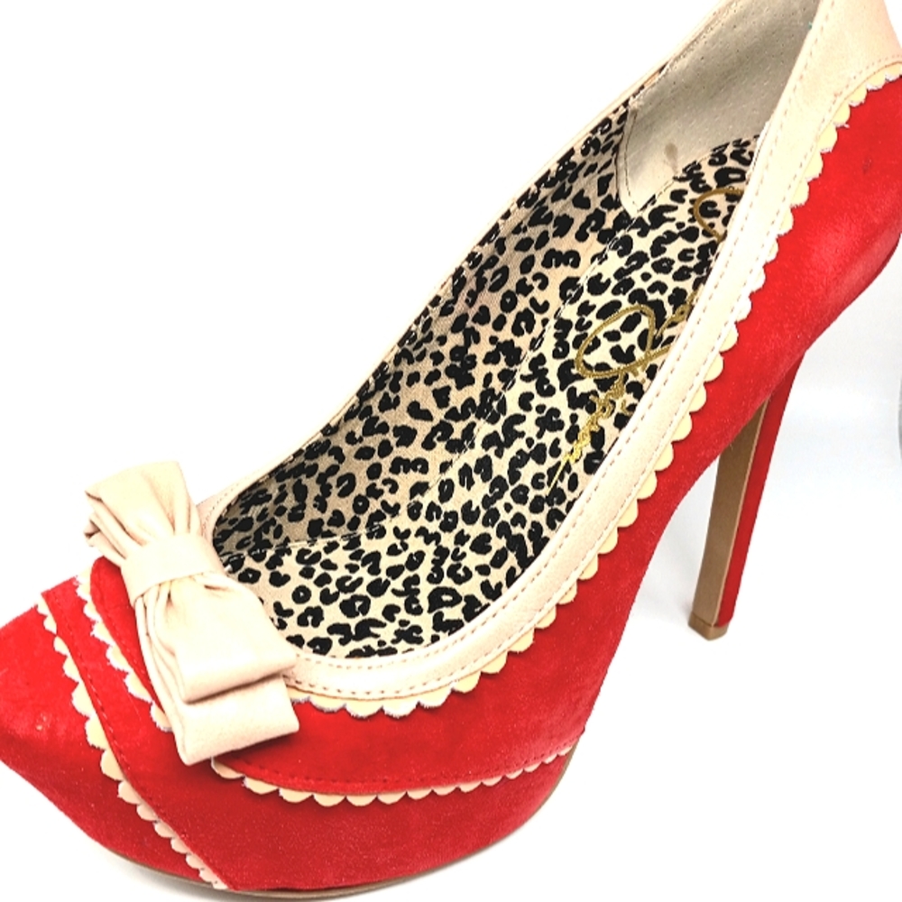New Red Suede Jessica Simpson Stilettos Size 7.5